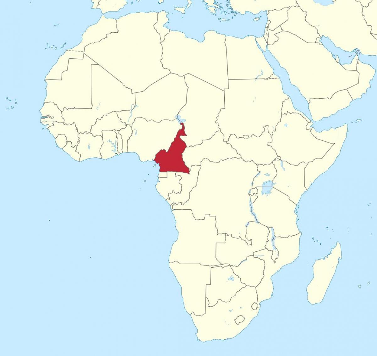 Քարտեզ Կամերունի Արեւմտյան Աֆրիկայում