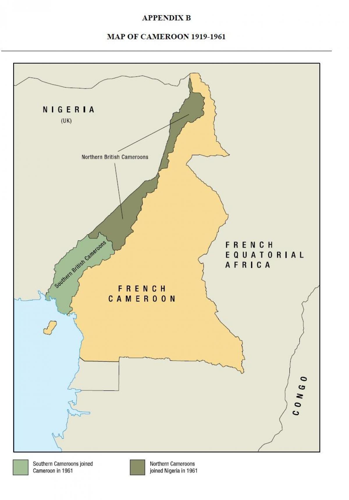 Քարտեզ պետության Уно Կամերունի