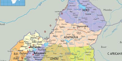 Քարտեզ տարածաշրջանների Կամերունի 